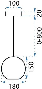 Пендел ОКАЧЕНА СФЕРА Chrom APP632-1CP