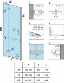 Душ кабинни врати Rea Hugo 80 Copper Brush