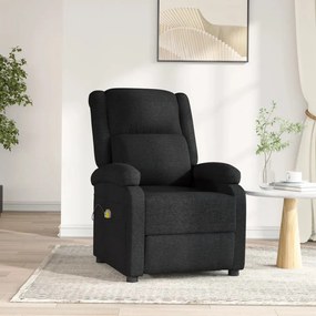3098361 vidaXL Електрически масажен стол, черен, текстил