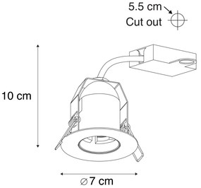 Комплект от 6 модерни вградени спота черни - Insight