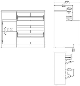 Накланяща се стойка за обувки от дъбов декор в естествен цвят 109x93x32 cm Naia – Tvilum