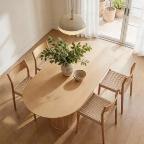 Маса за хранене с дъбов плот 95x180 cm Nola - Unique Furniture