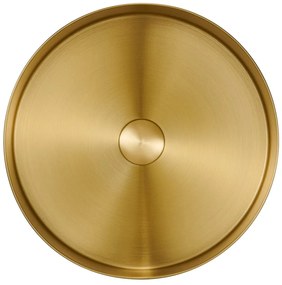 Кръгла мивка от неръждаема стомана в златисто ø 38 cm Aurum – Sapho