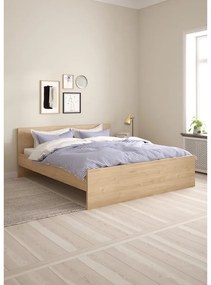 Двойно легло от дъбов декор без ламелно дъно в естествен цвят 180x200 cm Naia – Tvilum