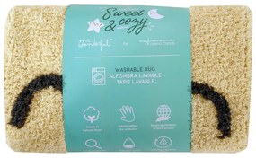 Жълт ръчно изработен памучен детски килим подходящ за пране ø100 cm You're My Sunshine – Lorena Canals