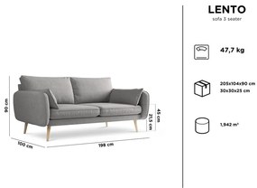 Бежов диван , 198 cm Lento - Kooko Home