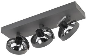 Дизайнерски прожектор сив регулируем 3-светлина - Go