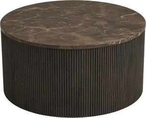 Тъмнокафява кръгла масичка за кафе с плот от имитация на мрамор ø 80 cm Rota – House Nordic