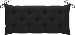 Възглавница за градинска пейка черна 120x(50+50)x7 см оксфорд