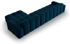 Тъмносин ъглов диван от кадифе (десен ъгъл) Kendal - Micadoni Home