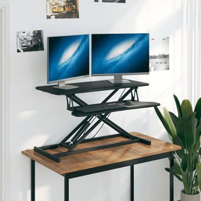 336400 vidaXL Регулируемо бюро, 90x40x(13-50) см, стомана и инженерно дърво