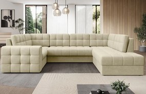 Ъглов диван Bale U-Екрю-Десен