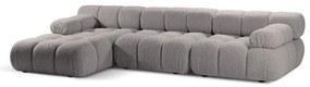 Светлосив модулен ъглов диван от букле (ляв ъгъл) Bellis – Micadoni Home
