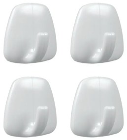 Бели пластмасови комплект куки 4 бр. без пробиване – Metaltex