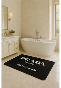 Черни кадифени килими за баня в комплект 2 бр. 60x100 cm Prada – Mila Home