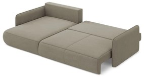 Бежов разтегателен ъглов диван с място за съхранение (ляв ъгъл) Nanea – Makamii