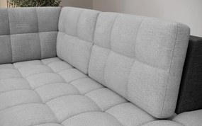 Ъглов диван Bale U-Светлосив - Черен-Десен