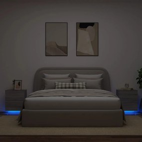 Sonata H Нощни шкафчета с LED, 2 бр, сив сонома, инженерна дървесина