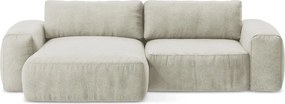 Бежов шенилов сгъваем ъглов диван (ляв ъгъл) Kuki – Makamii