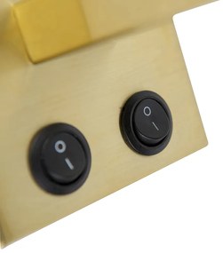 Интелигентна стенна лампа златиста с бял абажур с WiFi A60 - Brescia