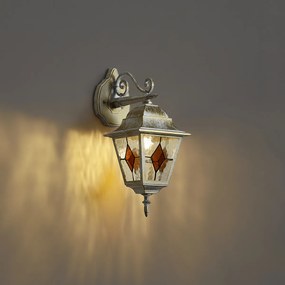 Винтидж външен стенен фенер бежов с антично злато IP44 - Antigua Down