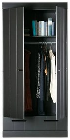 Гардероб от черен бор 94x195 cm Connect - WOOOD