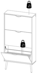 Шкаф за обувки в дъбов декор Oslo - Tvilum