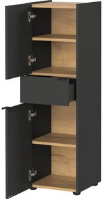 Антрацитен висок шкаф за баня 34x111 cm Forano – Germania