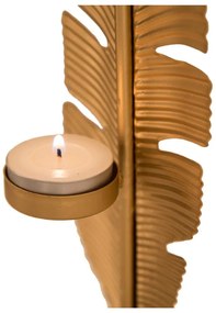 Декоративен свещник в златист цвят Feather, височина 34 cm Glam - Mauro Ferretti
