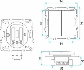 Двоен Ключ с Рамка OSTE JNH007-W GREY