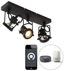 Smart spot черен 3-светлинен вкл.Wifi GU10 - Suplux