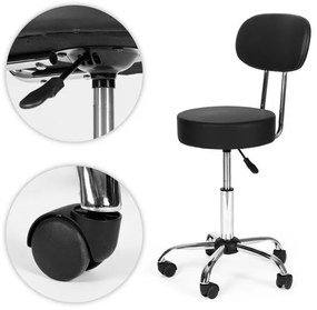 Регулируем на височина въртящ се стол с облегалка Черен