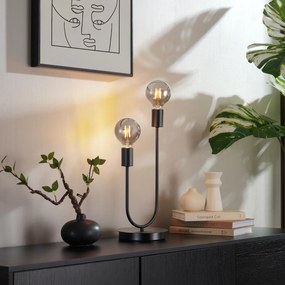 Арт Деко настолна лампа черна 2 светлини - Tuning