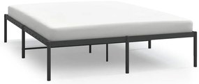 350846 vidaXL Метална рамка за легло, черна, 140x190 см