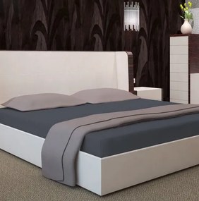 Графитен чаршаф с ластик - памучен сатен Šírka: 160 cm | Dĺžka: 200 cm
