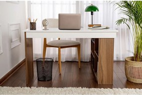 Работна маса с орехов декор 120x130 cm Vesper – Kalune Design