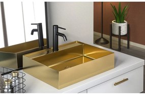 Мивка от неръждаема стомана в златисто 55x42 cm Aurum – Sapho