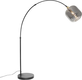 Аркова лампа черна със злато и опушено стъкло - Zuzanna