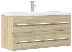 856232 vidaXL Долен шкаф за мивка, дъб сонома, 100x38,5x48 см, ПДЧ