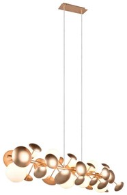 Висяща лампа със стъклен абажур в златисто-бяло Bubble - Trio Select