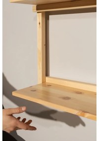 Стенна библиотека от масивен бор в естествен цвят 192x127 cm Groove – Karup Design