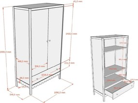 Бежов детски гардероб 110x190x55 cm Swingo – Vipack