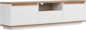 Бяла/в естествен цвят маса за телевизор от декор от бор 160x42x30 cm Sentinel – Kalune Design