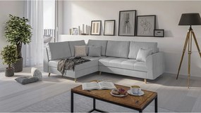 Сив ъглов диван (ляв ъгъл) Ariella - Ropez
