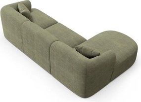 Зелен ъглов диван от рипсено кадифе (ляв ъгъл) Campi – Cosmopolitan Design