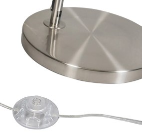 Интелигентна аркова лампа стомана с бяла текстилна абажур с Wi-Fi A60 - Arc Basic