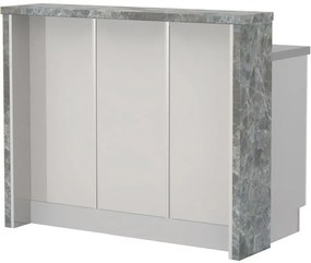 Островна кухненска пейка Modena-Length: 120 cm.-White glossy-Siena Marble