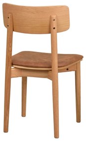 Кафяв коняк/естествени трапезни столове в комплект от 2 бр. от имитация на кожа Wolcott – Rowico