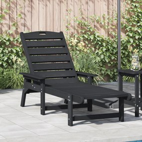 Sonata H Слънчев шезлонг Черен 53x162x98.5 см HDPE