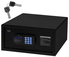 Електронен сейф Adler AD 1045, 200x420x370 мм, 14 л, Блокиране след 4 грешни опита, Предупреждение за изтощена батерия, Черен